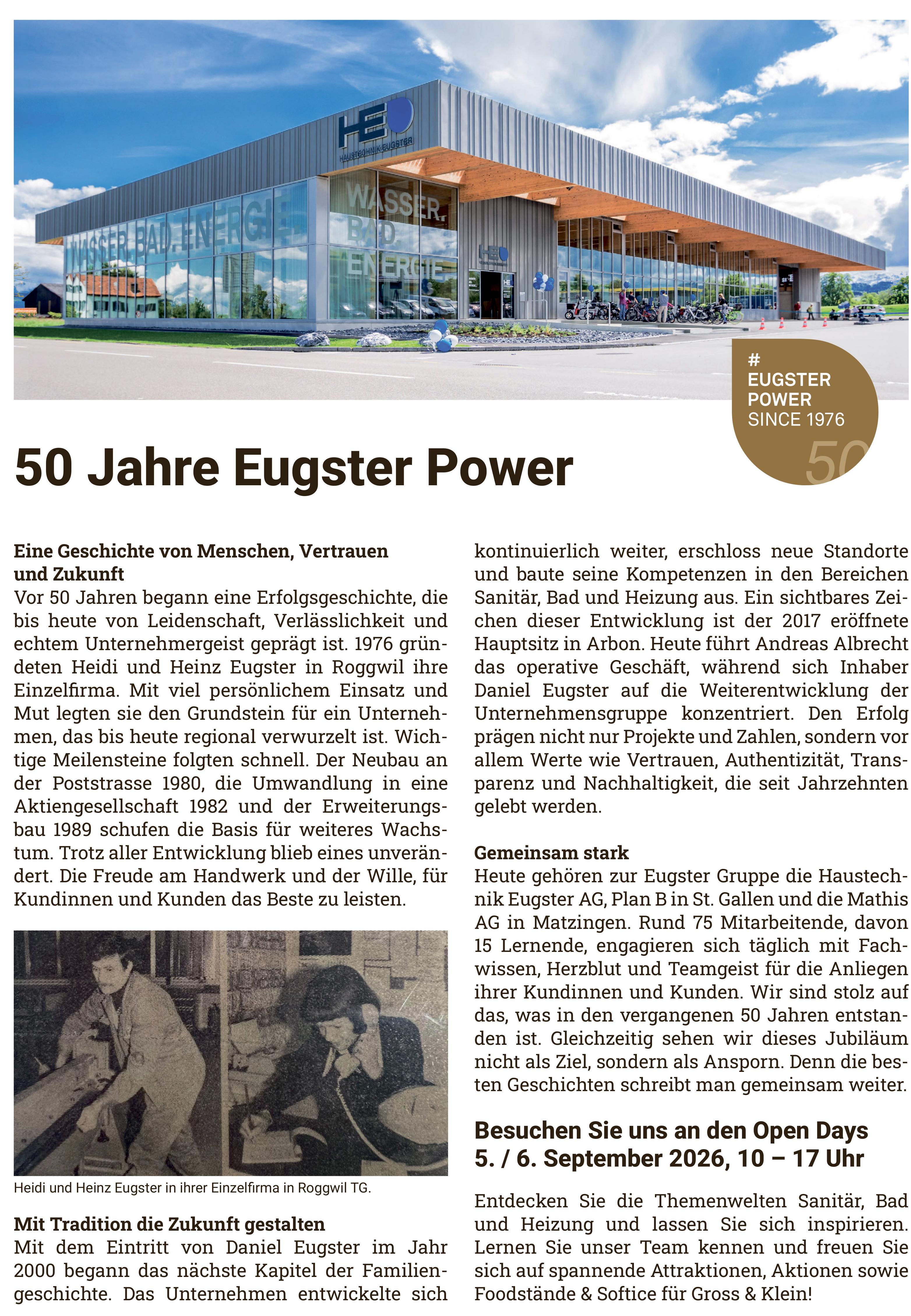 50 Jahre Eugster Power, 5. - 6. September, Roggwil