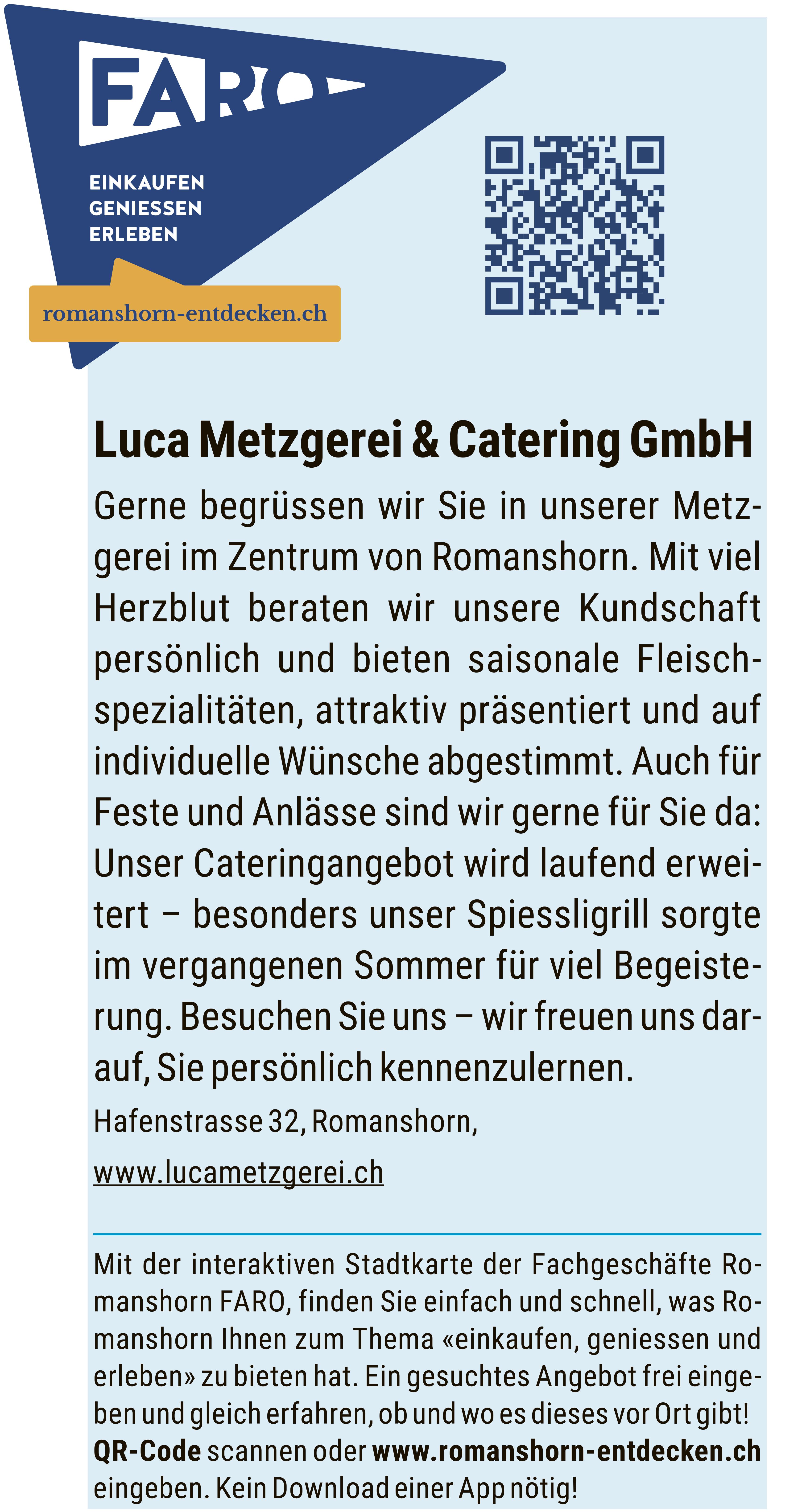 Luca Metzgerei & Catering GmbH, Romanshorn - FARO
