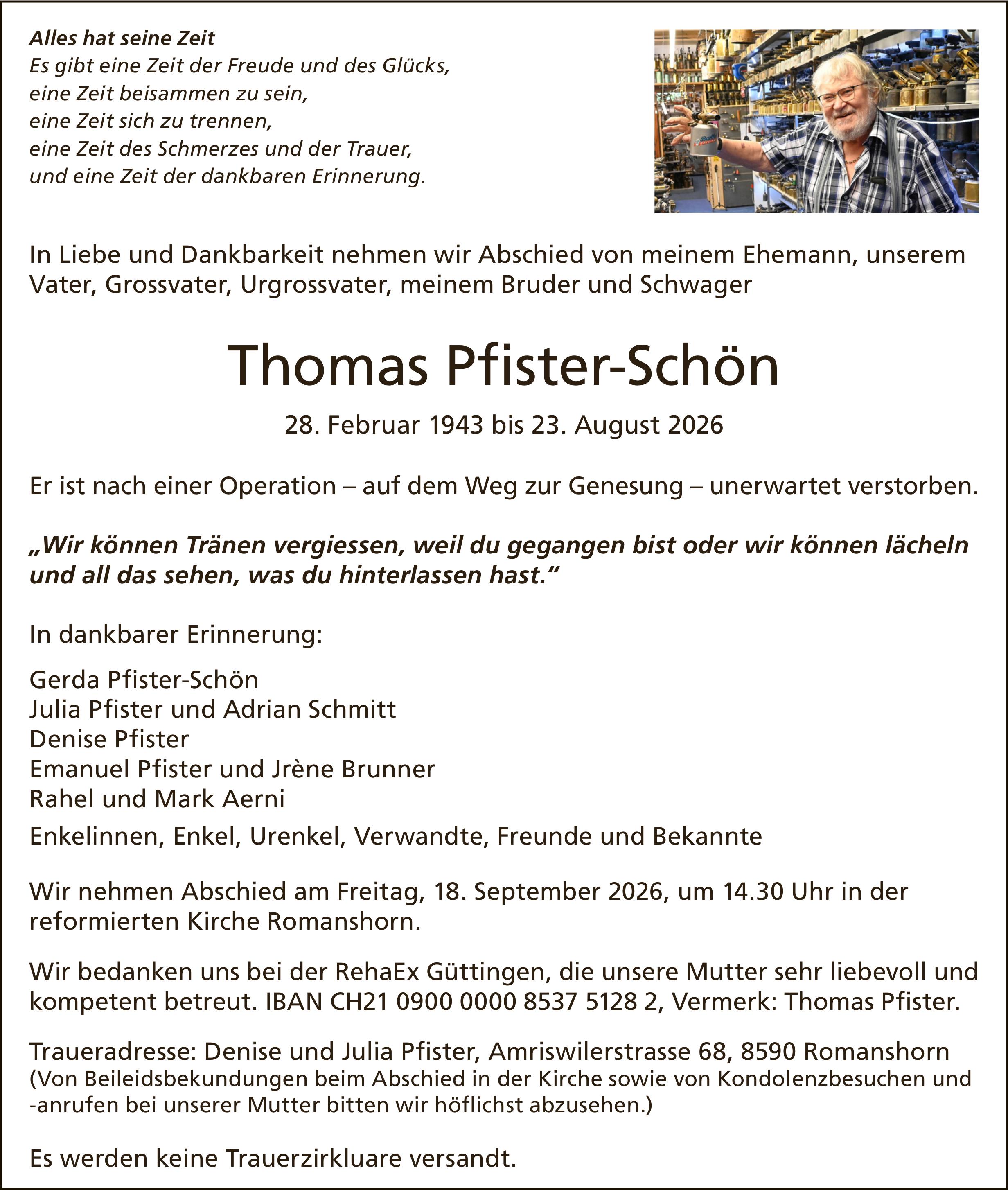 Pfister-Schön Thomas, August 2026 / TA