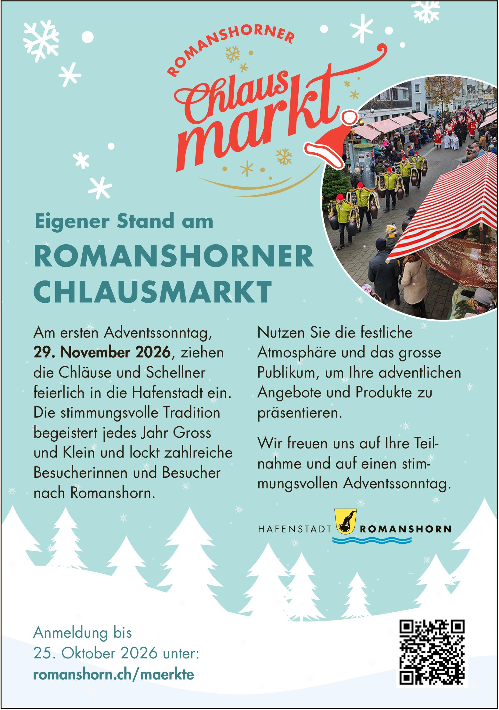 Eigener Stand am Romanshorner Chlausmarkt, 29. November