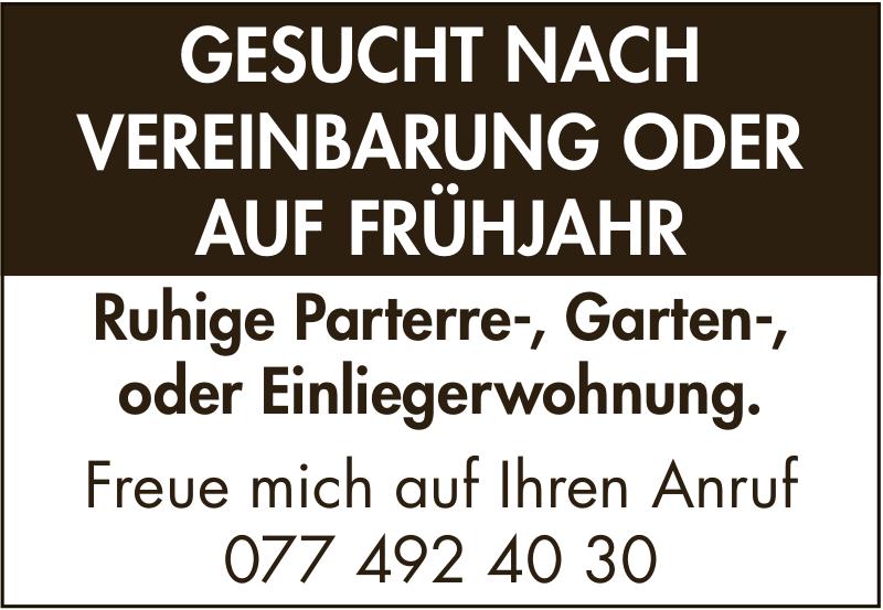 Ruhige Parterre-, Garten-,  oder Einliegerwohnung., zu mieten gesucht