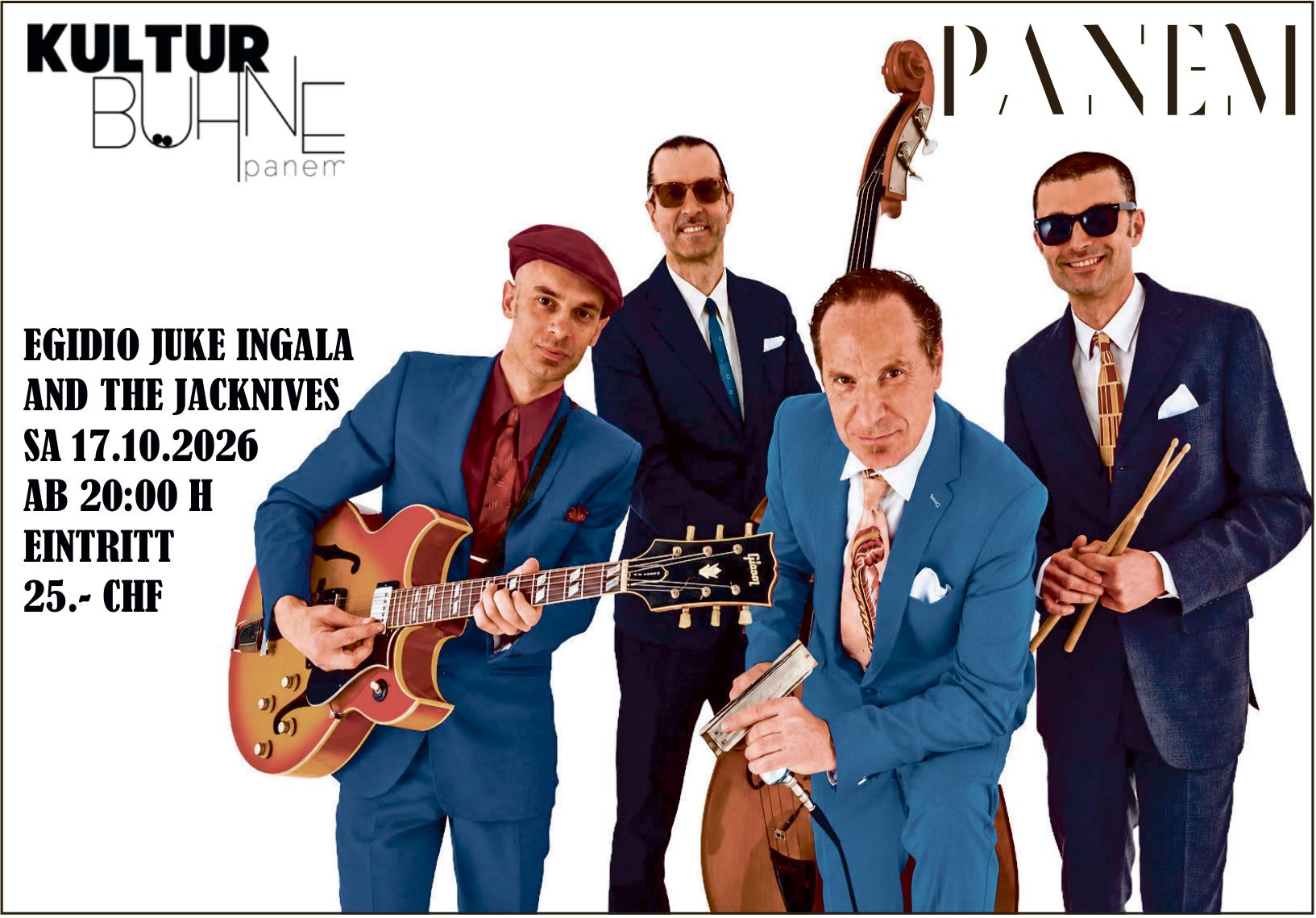 Egidio Juke Ingala and The Jacknives, 17. Oktober, Kulturbühne Panem