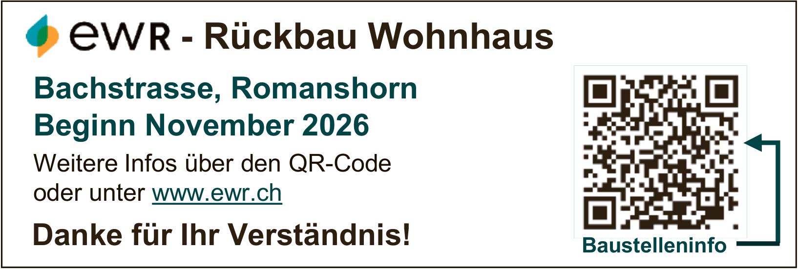 EWR, Rückbau Wohnhaus