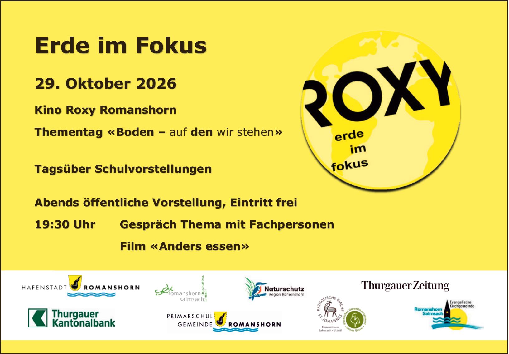 Erde im Fokus, 29. Oktober, Kino Roxy Romanshorn