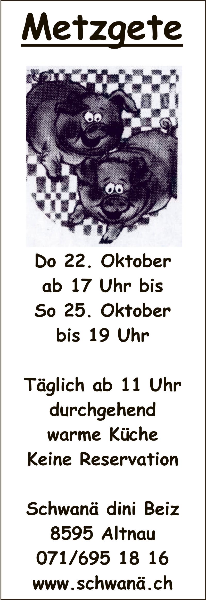 Metzgete, 22. Oktober, Altnau