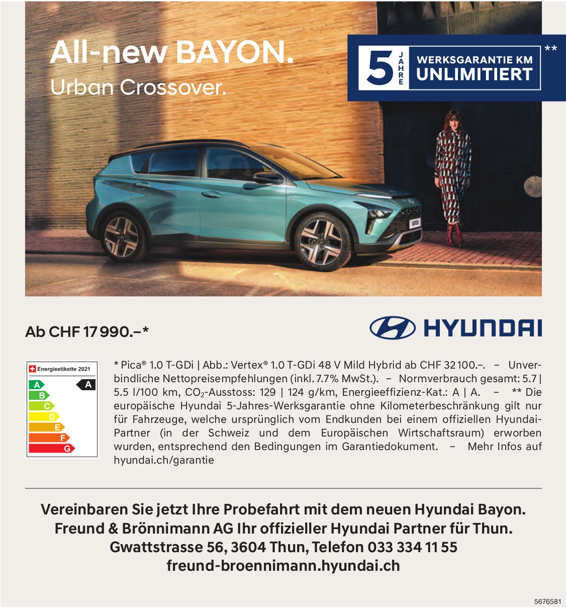 Freund & Brönnimann AG, Thun - Hyundai All-new BAYON. Urban Crossover