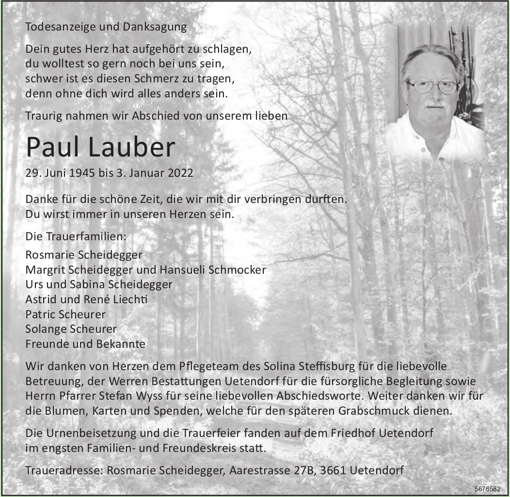 Lauber Paul, im Januar 2022 / TA + DS
