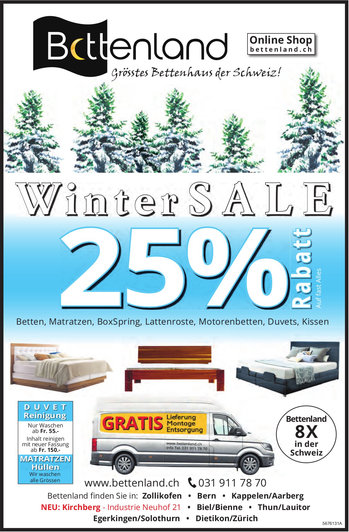 Bettenland - WinterSale 25% Rabatt