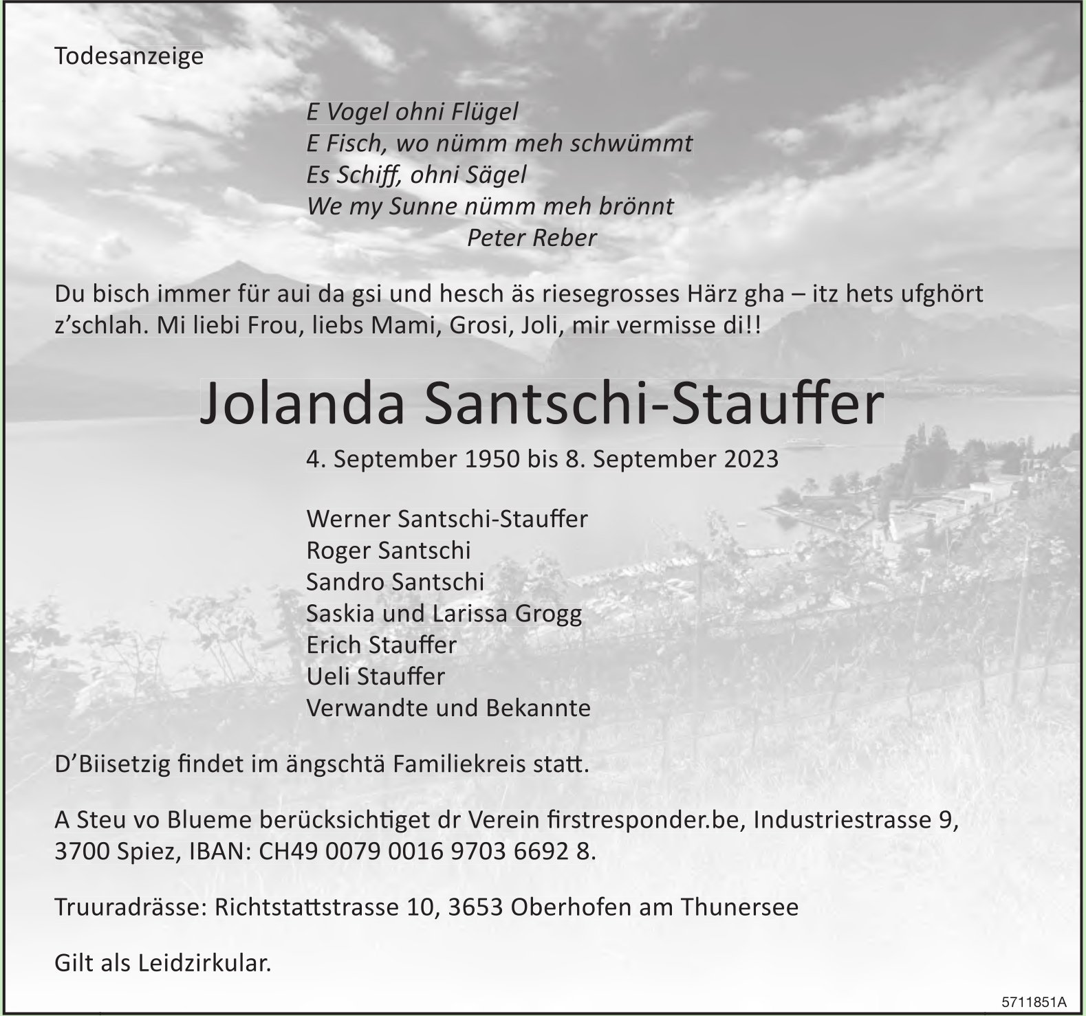 Santschi-Stauffer Jolanda, September 2023 / TA