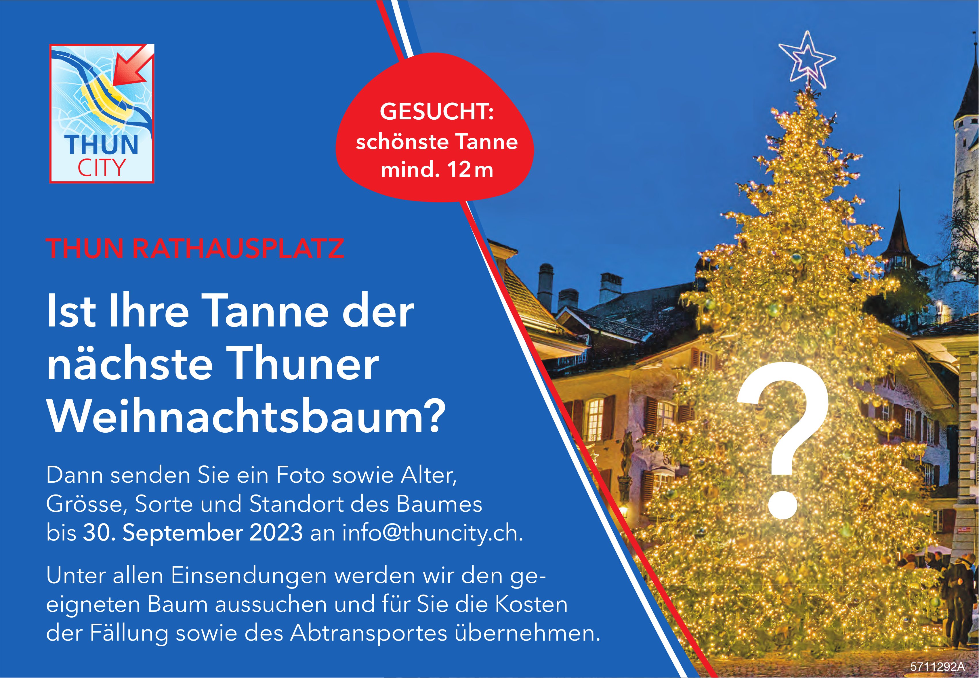 Ist Ihre Tanne der nächste Thuner Weihnachtsbaum?, bis 30. September, Thun City