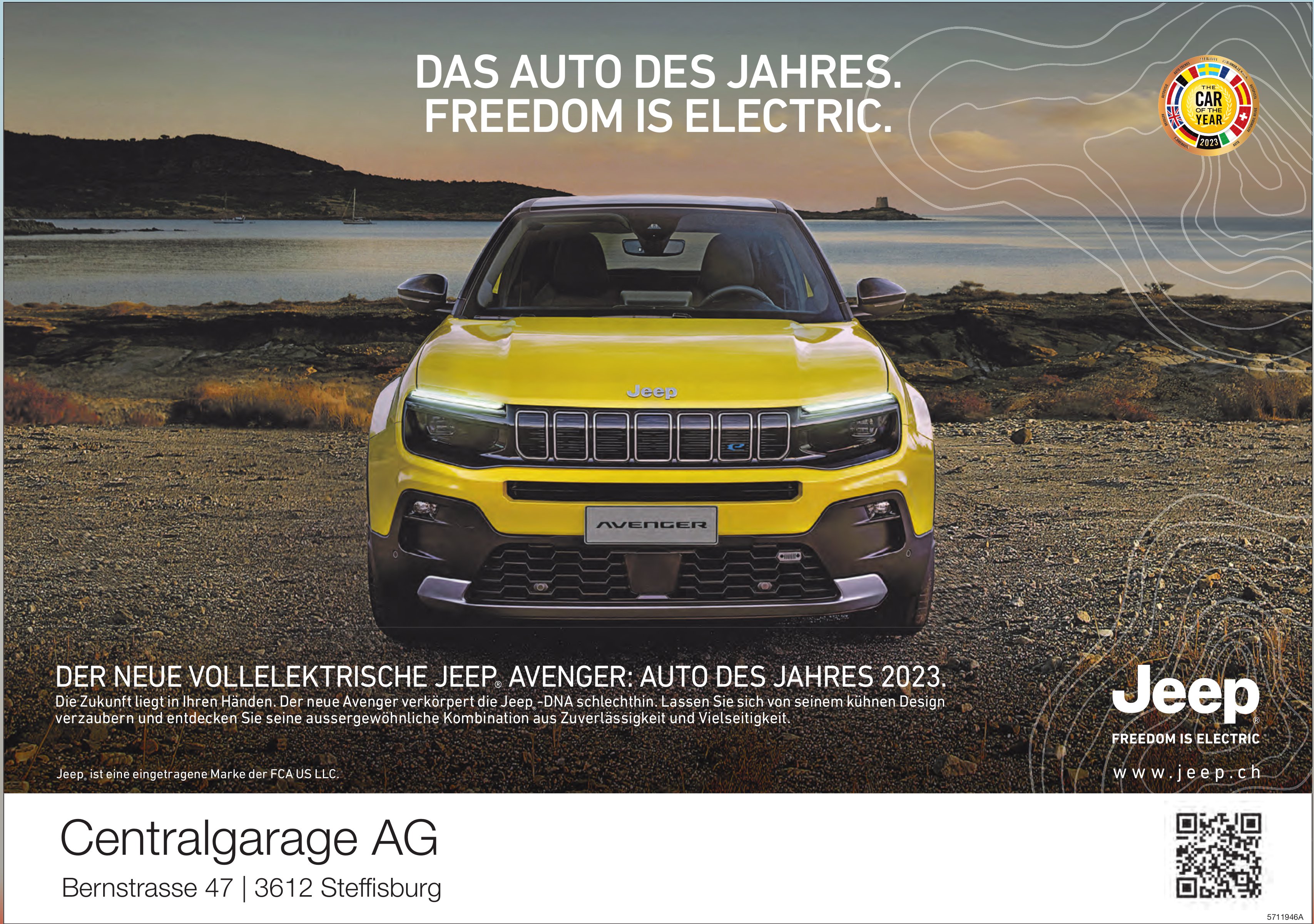 Centralgarage AG, Steffisburg - Jeep Avenger: Das AUTO des Jahres. Freedom is Electric.