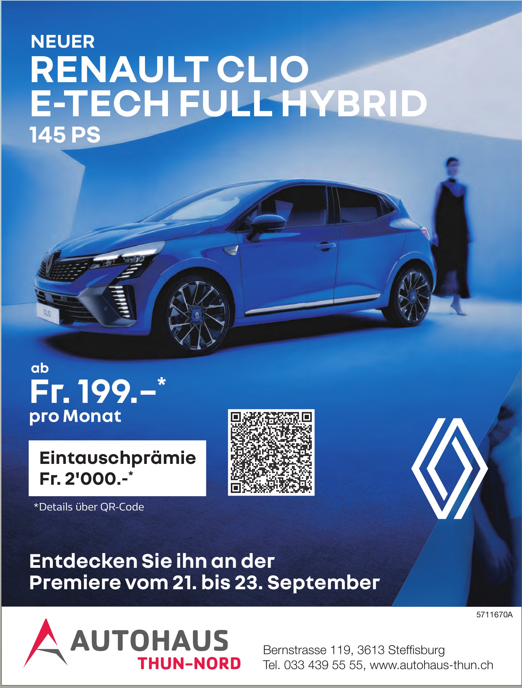 Autohaus Thun-Nord, Steffisburg - Neuer Renault Clio E-Tech Full Hybrid 145 PS