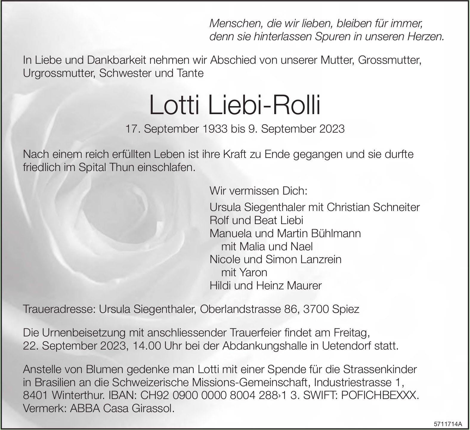 Liebi-Rolli Lotti, September 2023 / TA