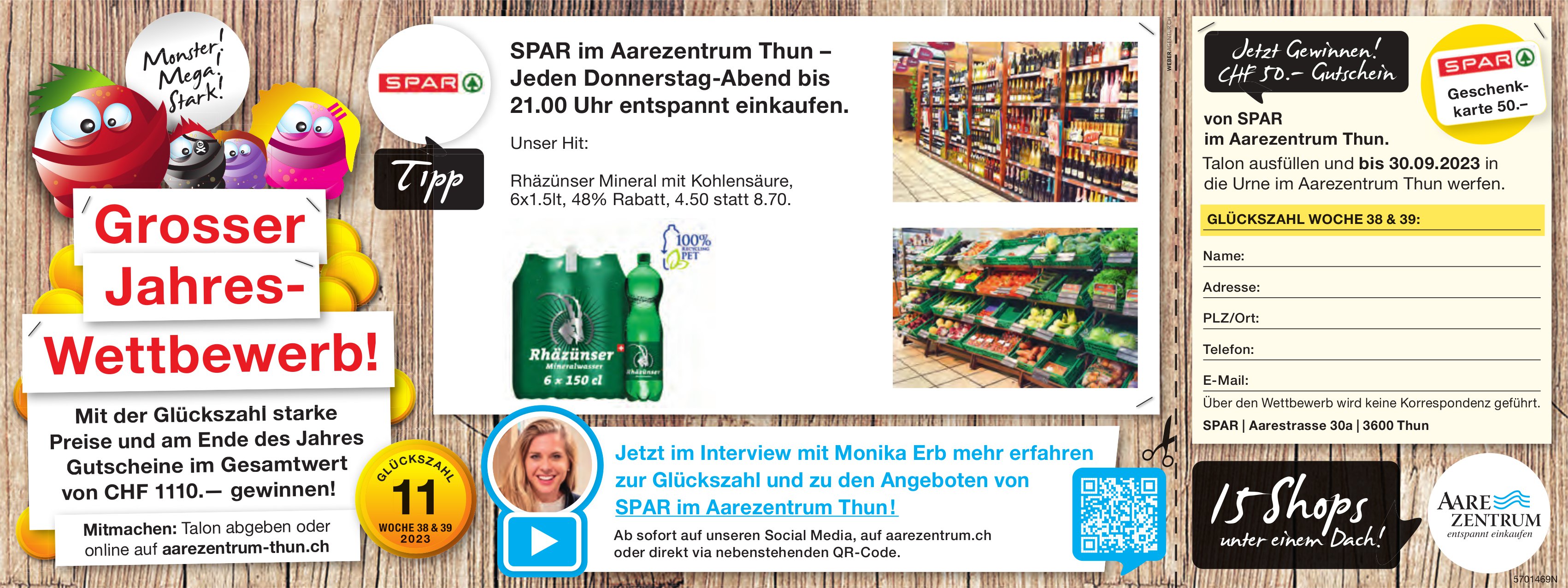 Grosser Jahres-Wettbewerb!, 30. September, Aarezentrum, Thun