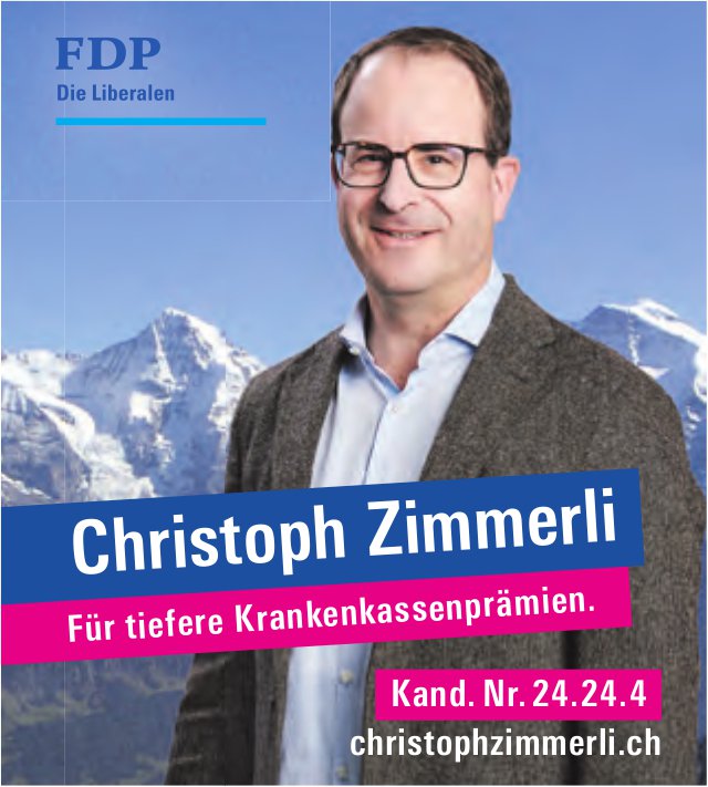 FDP - Christoph Zimmerli - Für tiefere Krankenkassenprämien