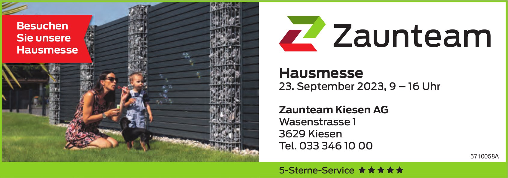 Hausmesse, 23. September, Zaunteam Kiesen AG