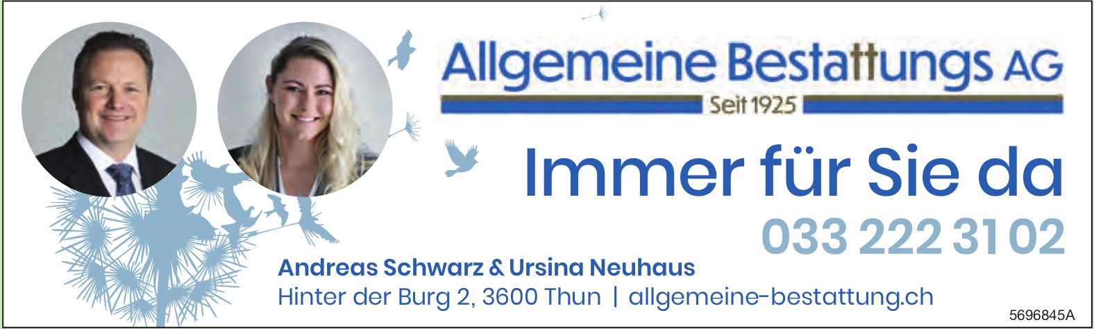 Allgemeine Bestattungs AG, Thun - Immer für Sie da