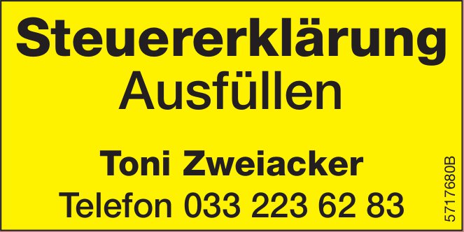 Toni Zweiacker, Steuererklärung Ausfüllen