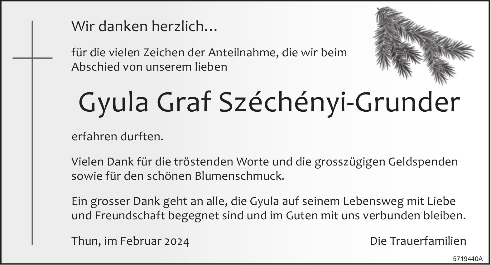 Graf Széchényi-Grunder Gyula, im Februar 2024 / DS