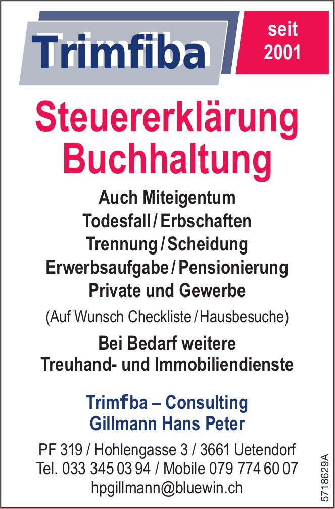 Trimfiba, Uetendorf - Steuererklärung / Buchhaltung usw.