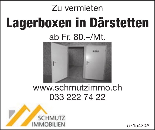Schmutz Immobilien GmbH - Lagerboxen in Därstetten, zu vermieten