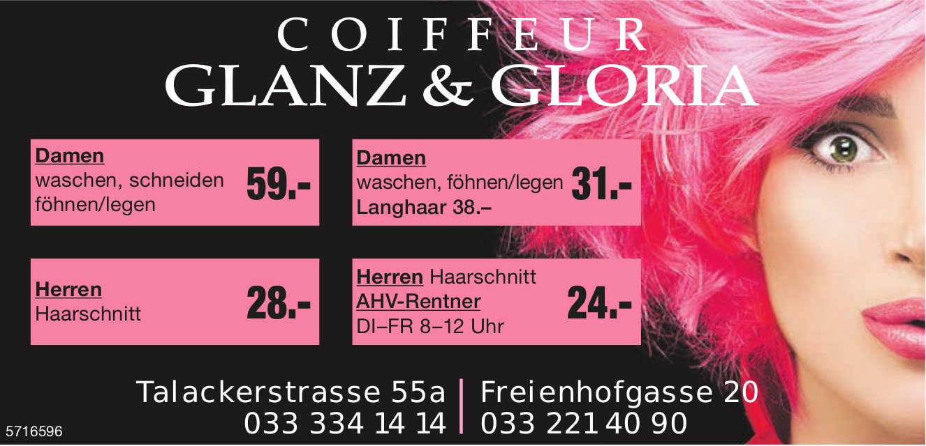 Coiffeur Glanz & Gloria, Thun
