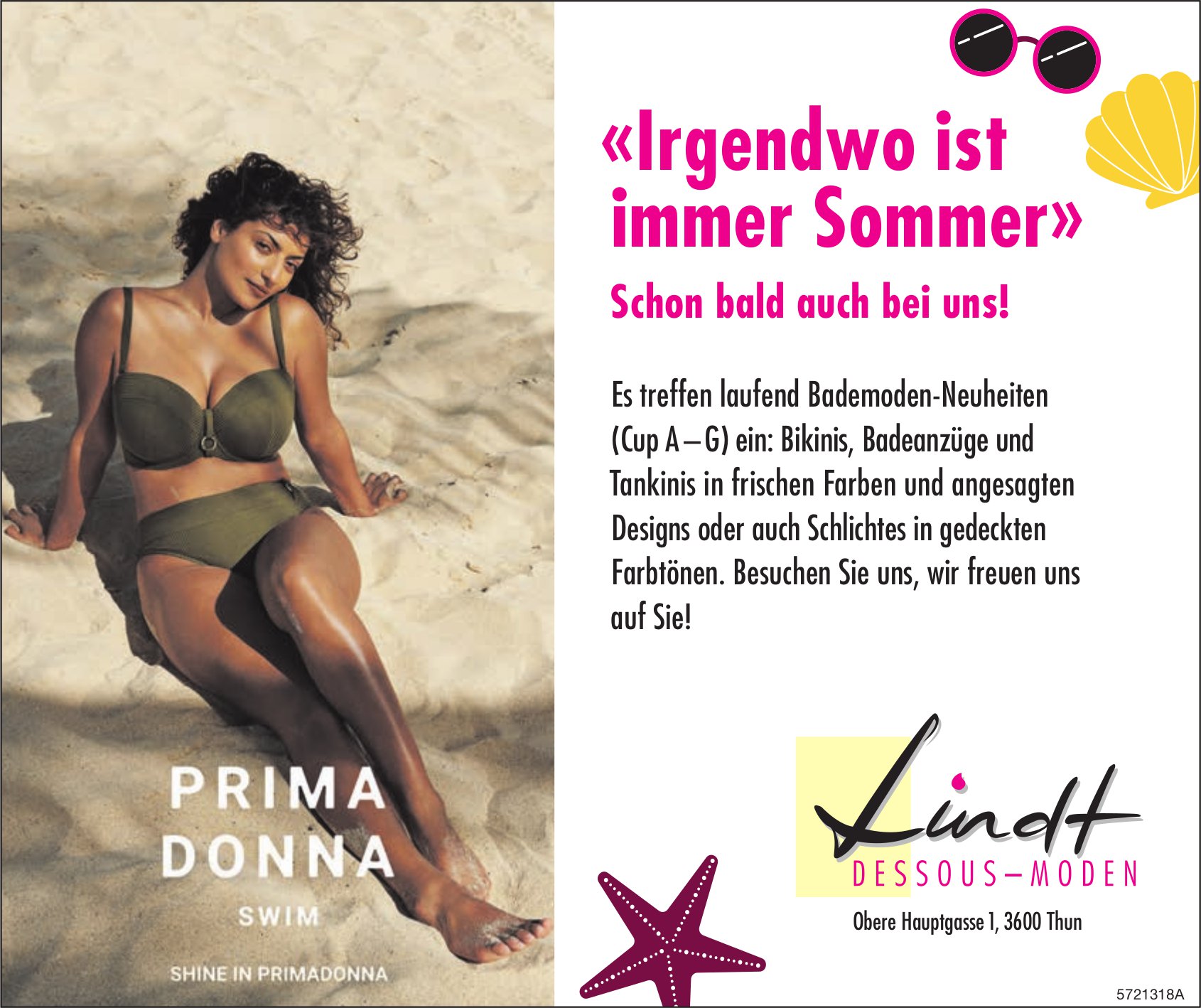 Lindt Dessous-Moden, Thun - «Irgendwo ist immer Sommer» Schon bald auch bei uns!