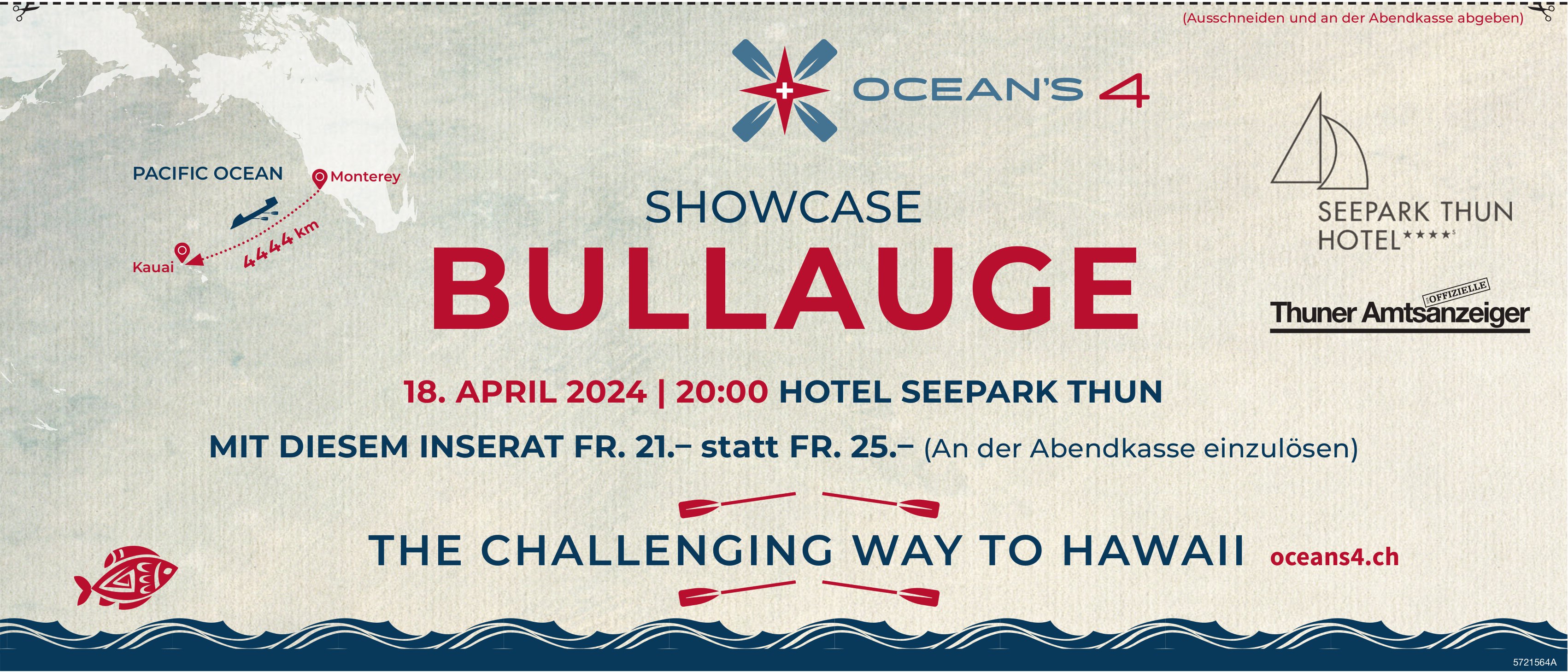 Showcase Bullauge, 18. April, Hotel Seepark, Thun