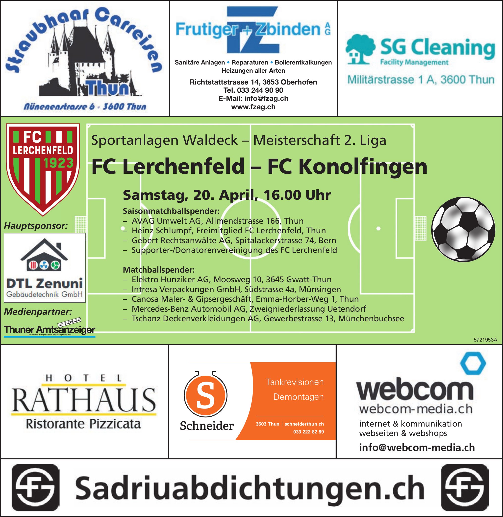 FC Lerchenfeld vs. FC Konolfingen, 20. April, Sportanlagen Waldeck