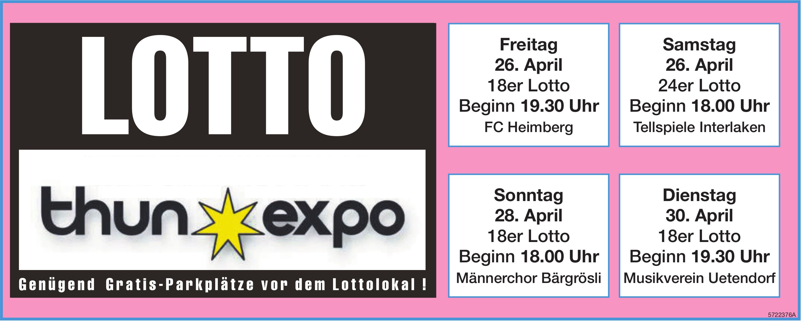 LOTTO Thun Expo, 26./28./30. April