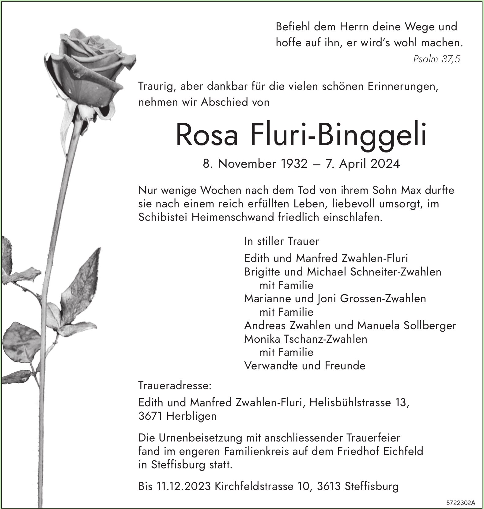 Fluri-Binggeli Rosa, April 2024 / TA
