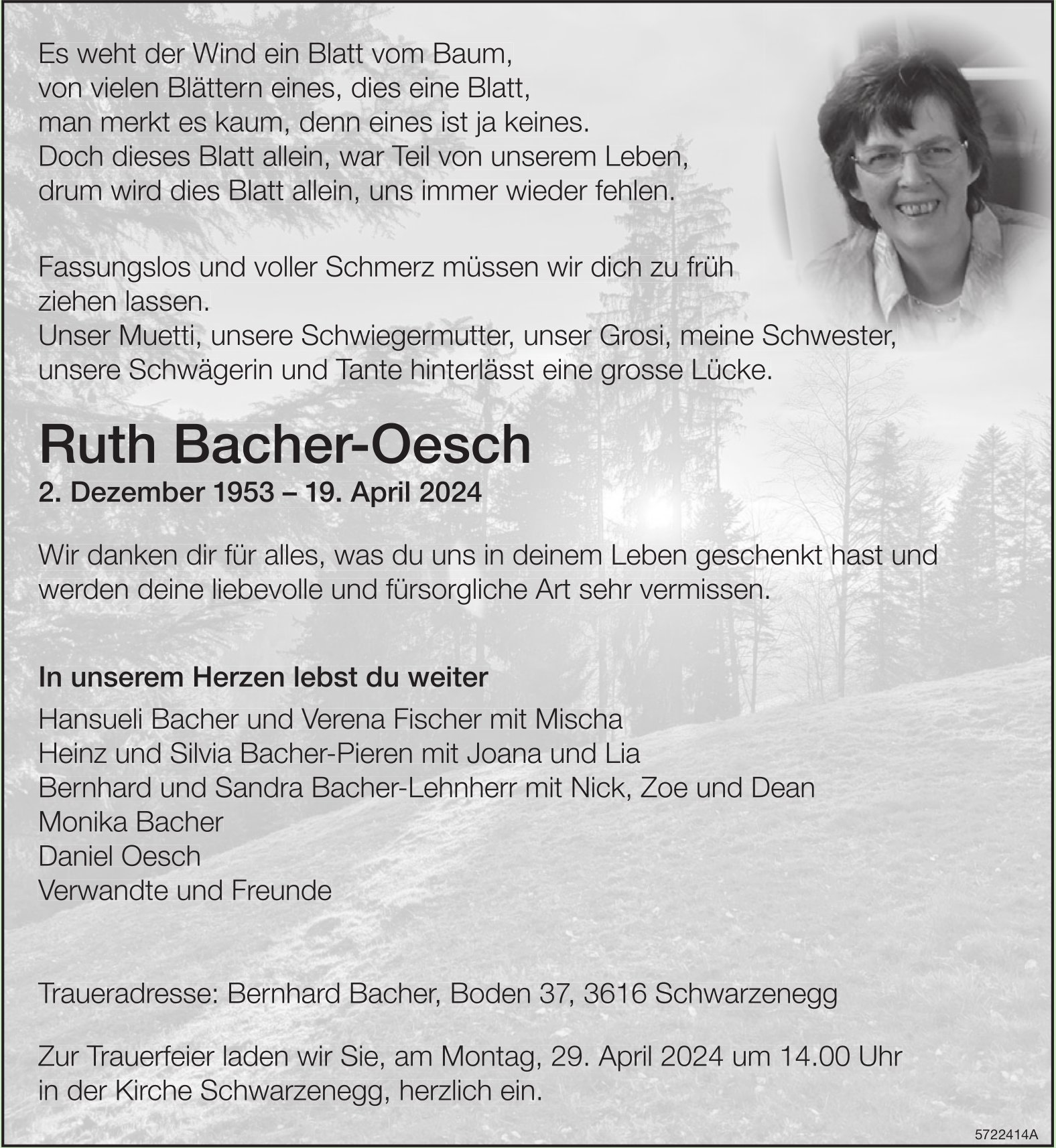 Bacher-Oesch Ruth, April 2024 / TA