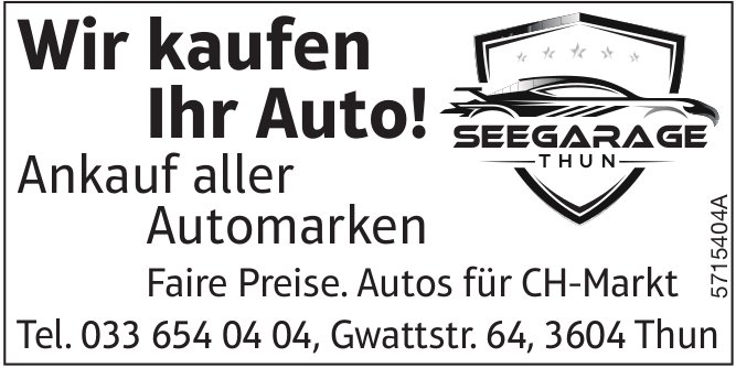 Seegarage Thun - Wir kaufen Ihr Auto!