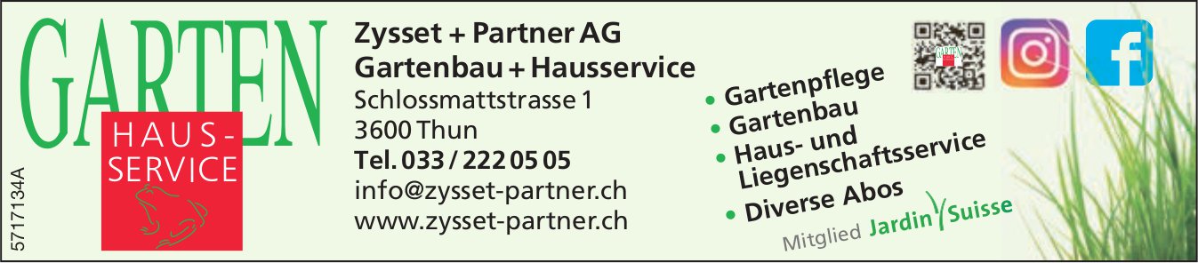 GARTEN Zysset + Partner AG, Thun - Garten + Hausservice