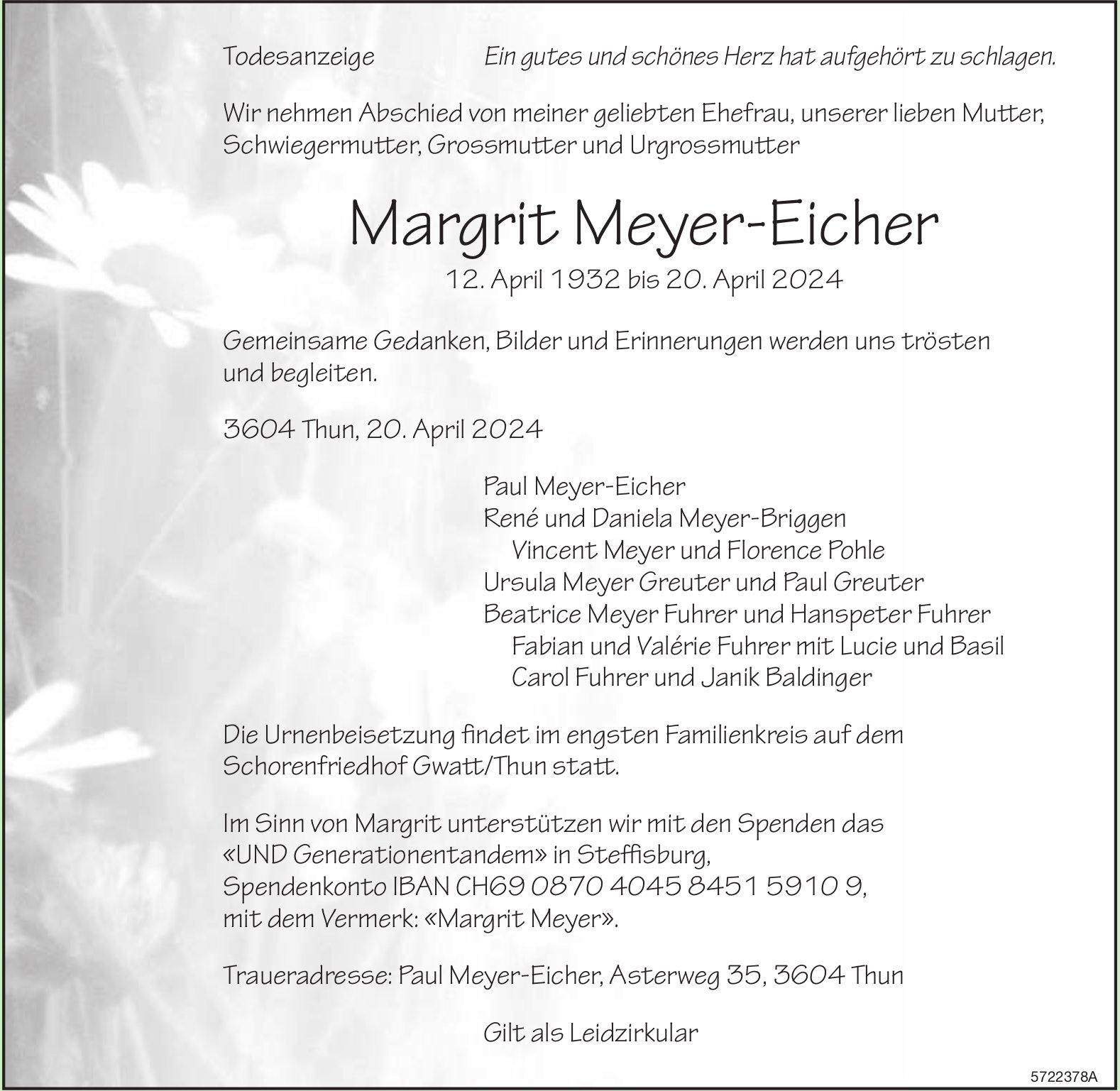 Meyer-Eicher Margrit, April 2024 / TA
