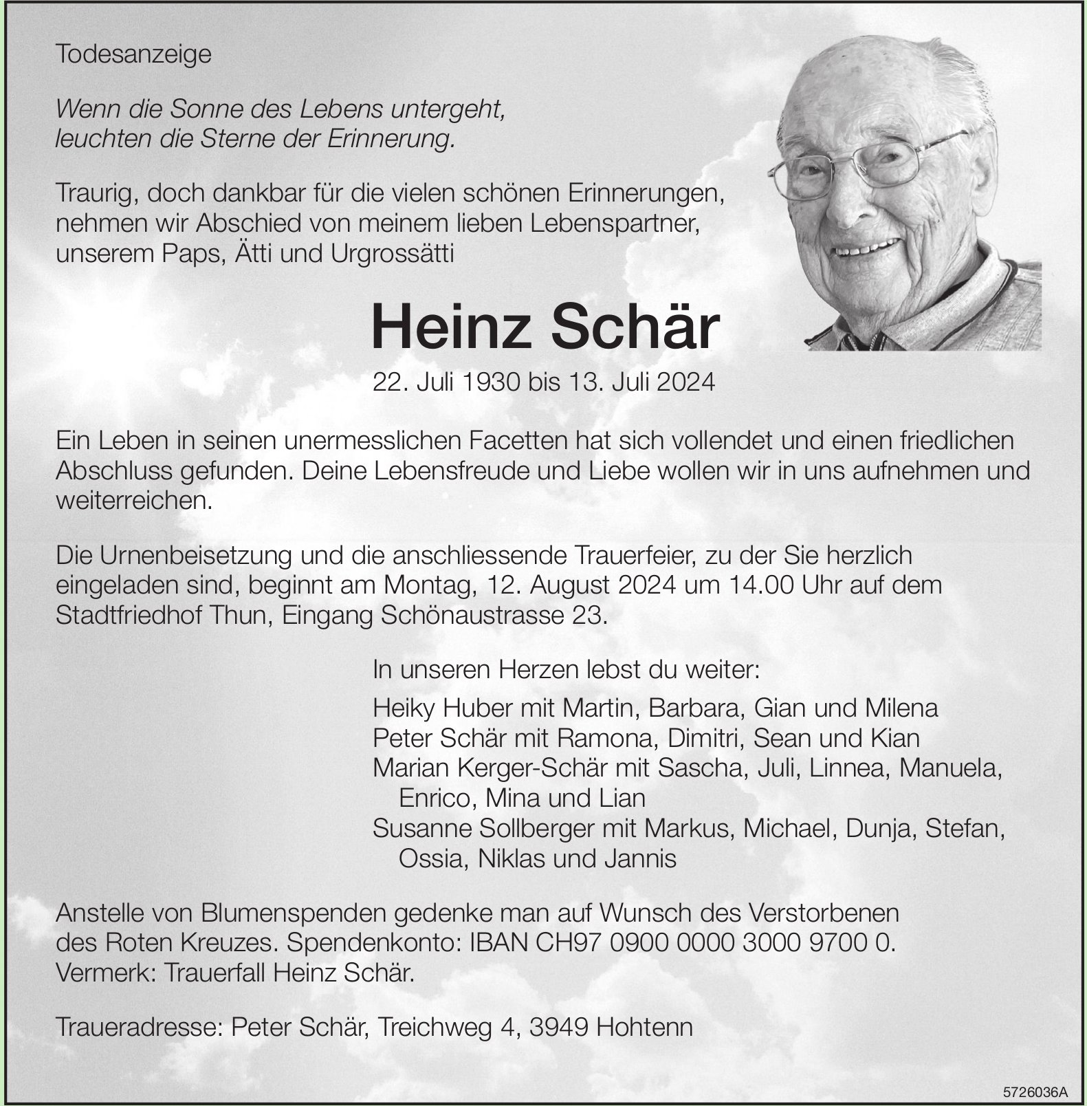 Schär Heinz, Juli 2024 / TA
