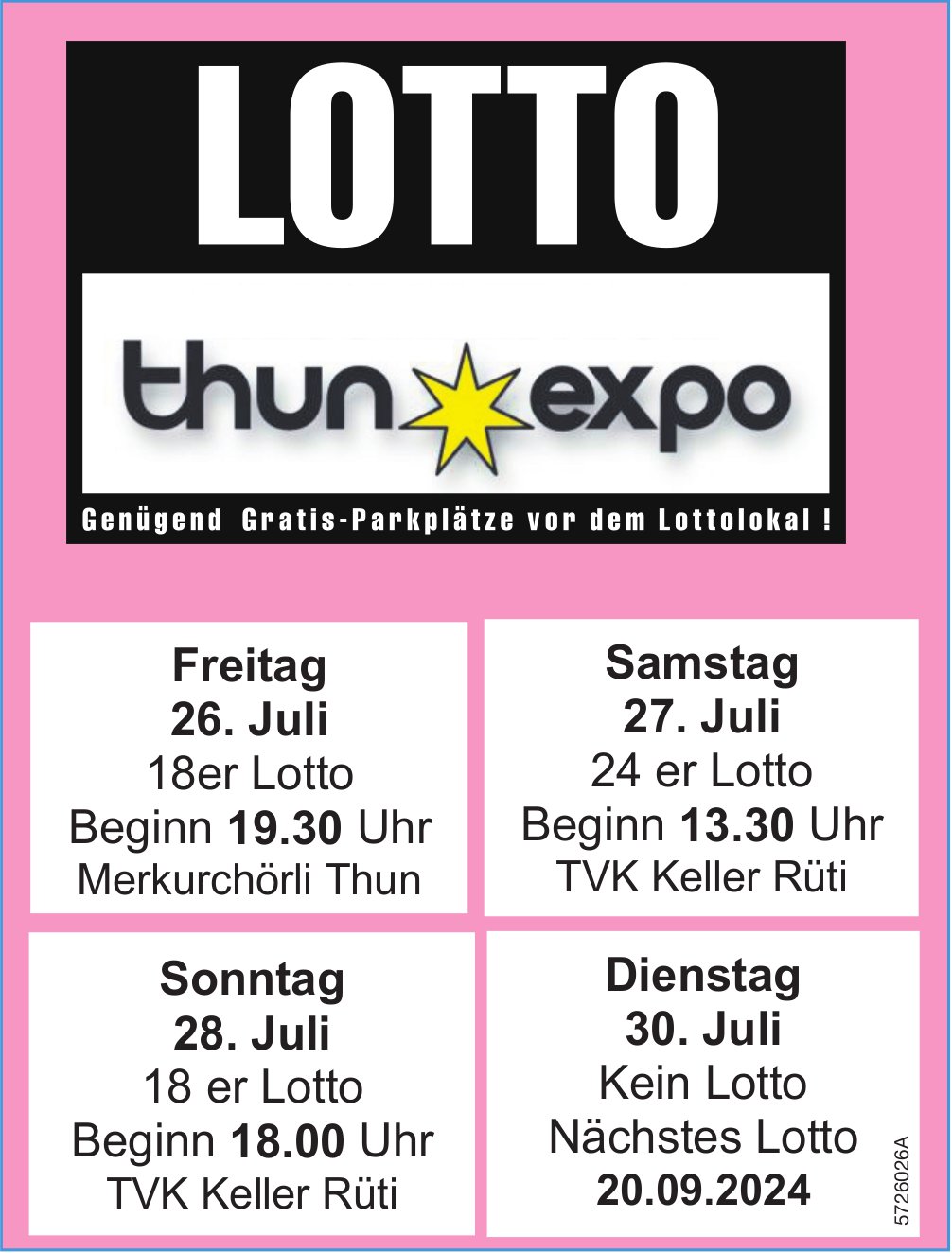 LOTTO Thun Expo, 26./27./28. Juli
