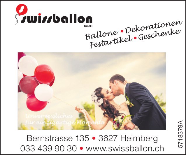 Swissballon GmbH, Heimberg - Ballone, Dekorationen, Festartikel & Geschenke