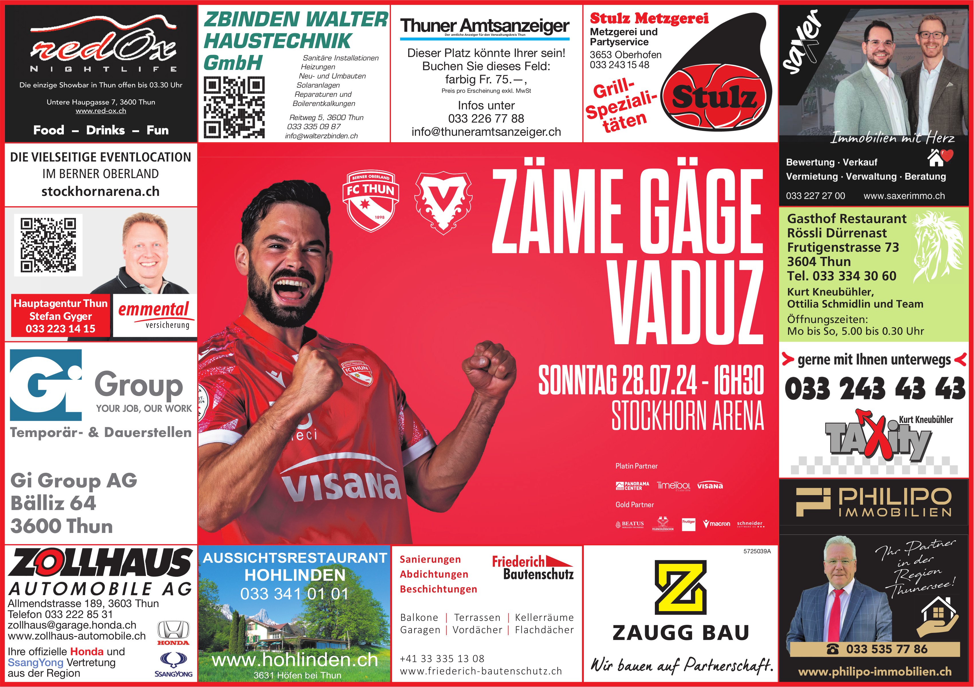FC Thun zäme gäge Vaduz, 28. Juli