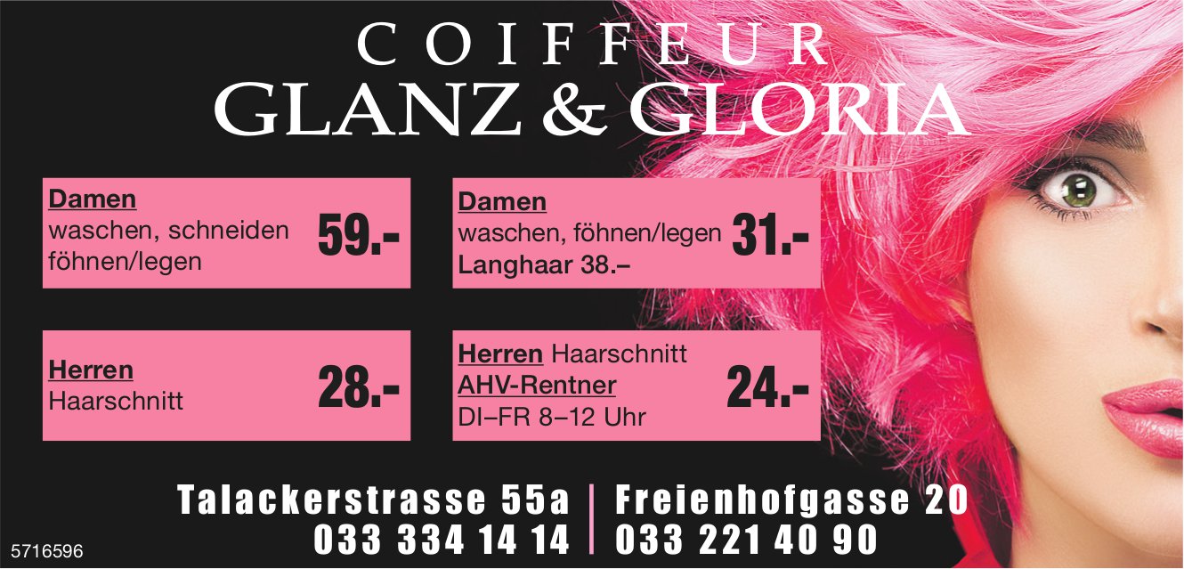 Coiffeur Glanz & Gloria, Thun - Damen & Herren