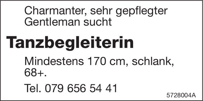 Charmanter, sehr gepflegter Gentleman sucht Tanzbegleiterin