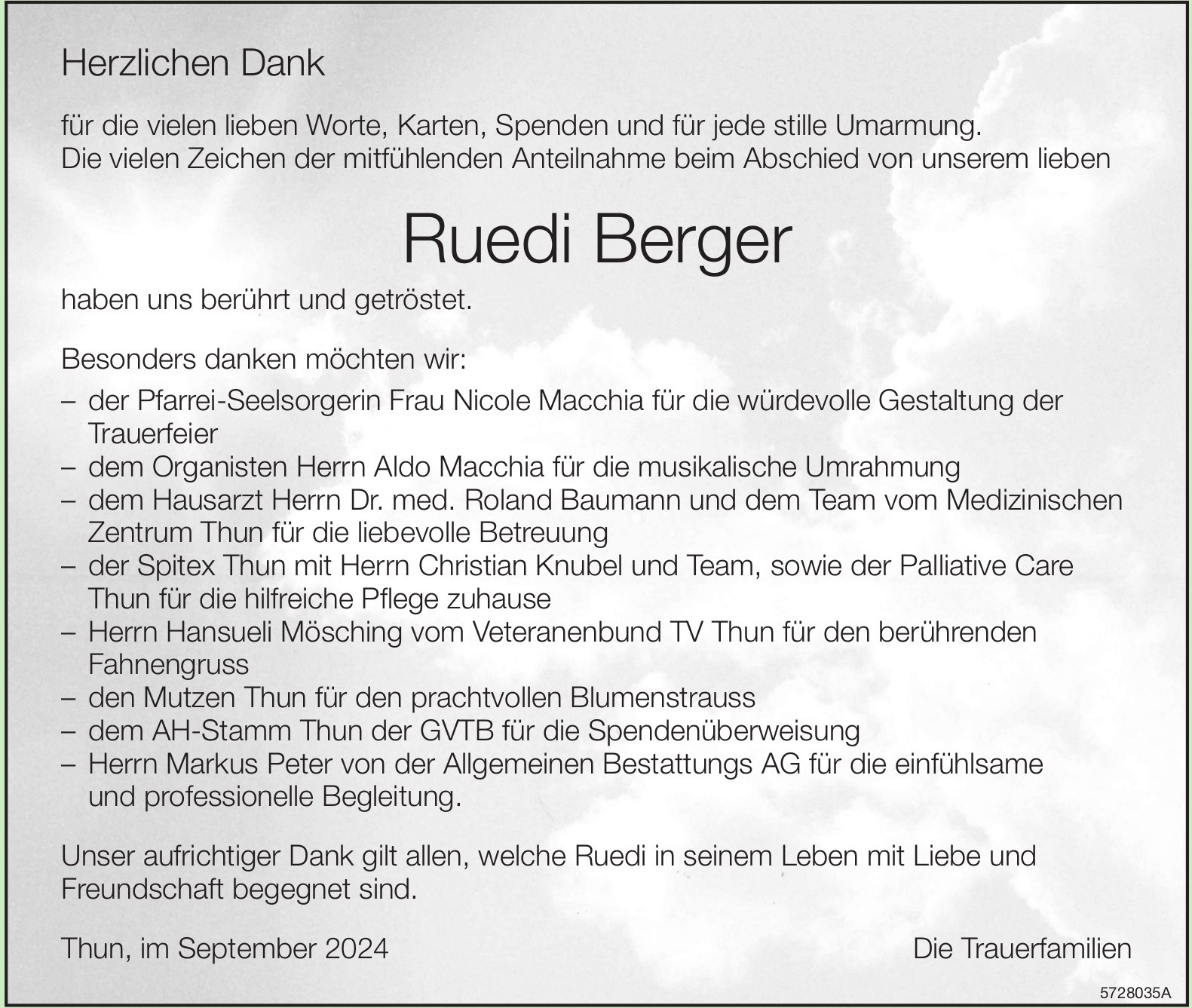 Berger Ruedi, im September 2024 / DS