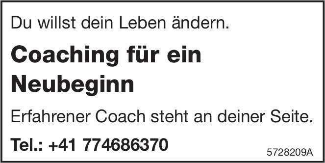 Coaching für ein Neubeginn