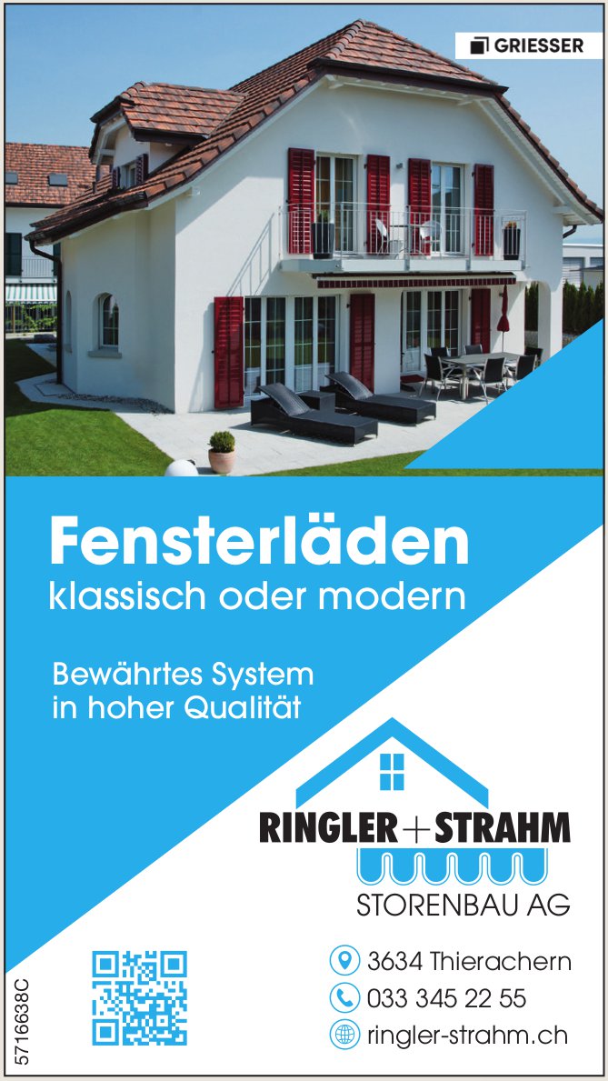 Ringler + Strahm Storenbau AG, Thierachern - Fensterläden klassisch oder modern