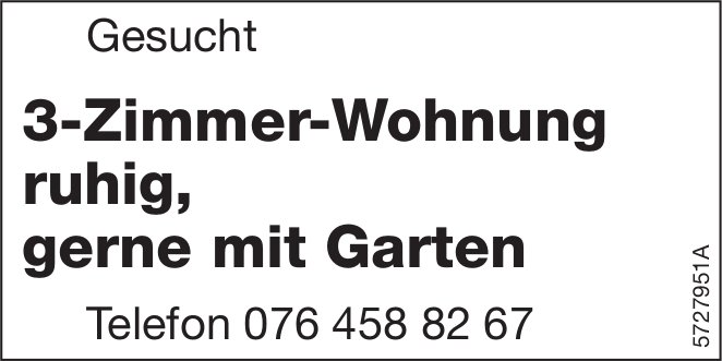 3-Zimmer-Wohnung ruhig, gerne mit Garten, zu mieten gesucht