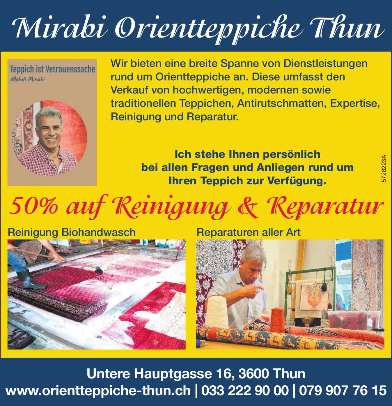 Mirabi Orientteppiche Thun, 50% auf Reinigung & Reparatur