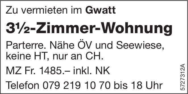 3.5-Zimmer-Wohnung, Gwatt, zu vermieten