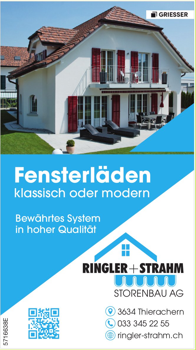 Ringler + Strahm Storenbau AG, Thierachern - Fensterläden klassisch oder modern