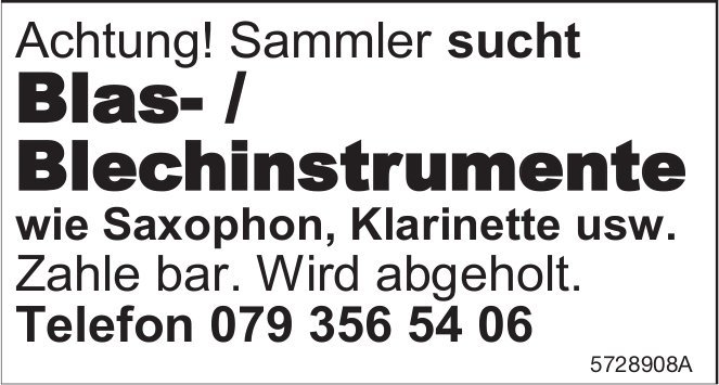 Sammler sucht Blas- / Blechinstrumente