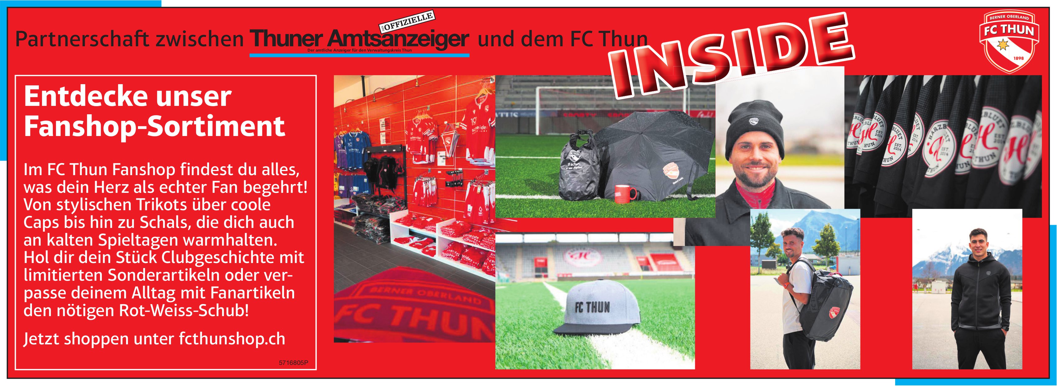 Thuner Amtsanzeiger / FC Thun, Inside: Entdecke unser Fanshop-Sortiment